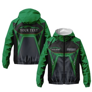 Custom 100% Polyester Windbreaker Hood <b>Winter</b> Soccer Team Training <b>Jacket</b> <b>Waterproof</b> Sublimation Zipper Outdoor Training Gear - Product Image 1