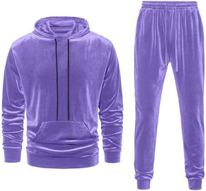 Survêtement en velours d'hiver pour hommes, respirant, à capuche, prix de gros pour adultes, vêtements en velours avec service OEM - Product Image 1