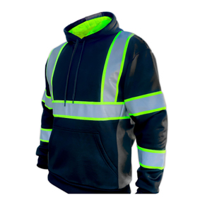 เสื้อฮู้ดสะท้อนแสง Hi Vis สำหรับผู้ชาย เสื้อแจ็คเก็ตนิรภัยสำหรับทำงาน ระบายอากาศได้ดี ผลิตจากโพลีเอสเตอร์ เหมาะสำหรับใส่ลำลองกลางแจ้งในฤดูใบไม้ร่วง ทรงปกติ - Product Image 4
