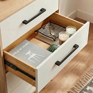 Durable Modern Minimalist Zinc Alloy Cabinet Handle Slim Square <b>Bar</b> <b>Pull</b> Matte Black Furniture Handle <b>for</b> Kitchen Wardrobe - Product Image 5