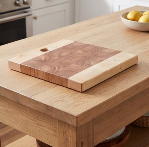 Planche à découper rectangulaire en bois avec poignée, motif grain de bois, pour la cuisine - Product Image 6