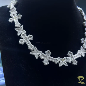 Cross Star Necklace VVS Moissanite Diamond with 925 Sterling Silver <b>Iced</b> <b>Out</b> Luxury Jewelry for Men Women - Product Image 2