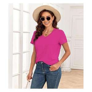 Women's Casual Summer Canvas Breathable 100% Cotton Custom Size <b>High</b> Quality <b>T</b>-<b>Shirts</b> - Product Image 3