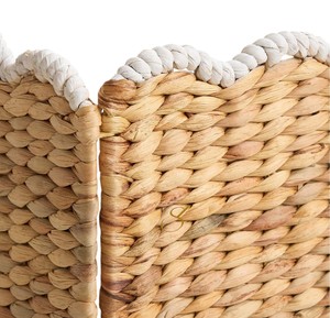 Cesta Cuadrada Plegable de Jacinto de Agua Tejido con Borde Ondulado, Contenedor Decorativo para Almacenamiento, Caja de Juguetes para Guardería Infantil - Product Image 2