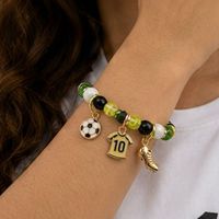 Bracelet de charme de football personnalisé avec pendentif maillot de foot numéro 10, bracelet sport en acier inoxydable pour cadeaux d'équipe