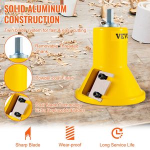 Home Master Premium Fresa per Tenoni in Alluminio con Doppie Lame Diritte e Kit Viti a Bottone 1\"/25.4mm 2\"/50.8mm per Macchine per la Lavorazione del Legno - Product Image 3