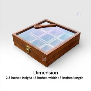 Caja de especias de madera tallada a mano con almacenamiento compartimentado para uso en la cocina, diseño moderno. - Product Image 6