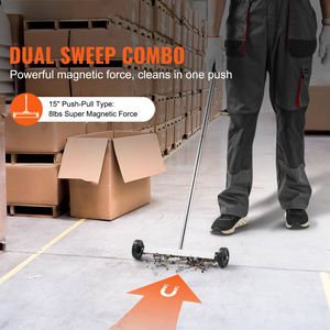 Séparateur magnétique miniature de 15 pouces, capacité de 8 lb, poignée réglable, balayette magnétique légère - Product Image 6