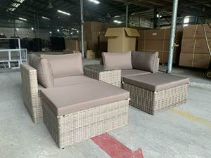 SF00011 Ensemble de meubles en osier de patio en rotin extérieur gris moderne une place pour salon cour Villa ferme hôtel jardin - Product Image 3