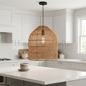 Woven Rattan Lampshade Handmade Natural Pendant Light Cover Eco Friendly Decorative Lighting Wholesale ODM OEM Design - Product Image 5