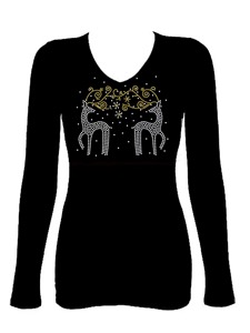 เสื้อยืดคอกว้างลายวินเทจประดับเพชรรูปตุ๊กตาหิมะ แขนยาว พิมพ์ลายโลโก้ ผ้าฝ้าย 100% ไม่เป็นขุย สวมใส่สบายๆ - Product Image 3