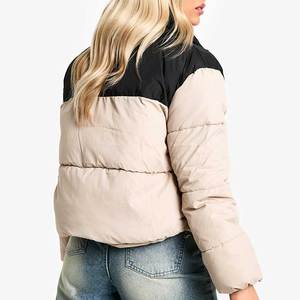 Chaqueta acolchada de burbujas con capucha y cuello redondo para mujer, talla grande, a cuadros, manga larga, con cremallera, informal, cálida, a la moda, para invierno 2026 - Product Image 5