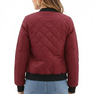 Créez votre propre logo, veste bomber d'hiver pour femmes, manches longues, tendance, couleur unie, veste bomber personnalisée - Product Image 2