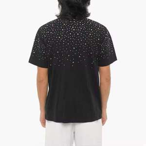 Camiseta de Manga Corta con Estampado de Puntos Negros para Hombre, Corte Holgado, Cuello Redondo, Estilo Casual, Tejido de Punto Jersey, Algodón, Marca Index Apparel - Product Image 4