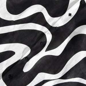 Chemise à manches longues en lin imprimé de luxe pour homme, coupe ajustée - Product Image 3