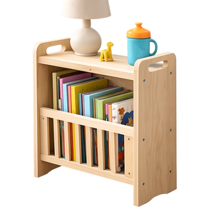 Sheeraz International Wooden Bookshelf with Storage Shelf, Montessori <b>Book</b> Rack for Children, Front Facing <b>Book</b> <b>Display</b> Organize - Product Image 1