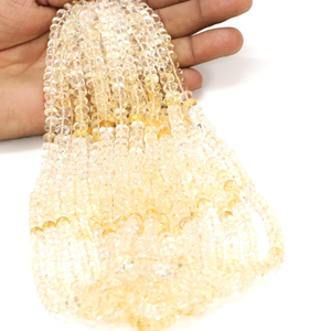 Cuentas redondas lisas de citrino dorado natural, cuentas de piedras preciosas de citrino en forma de rondel de 6-9 mm, citrino de calidad AAA - Product Image 2