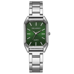 Montre à quartz rectangulaire pour femme, nouveau design, or et vert, montre pour femme - Product Image 6