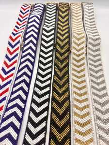 Chevron Beaded Purse Strap Adjustable Beaded <b>Bag</b> Strap Clear <b>Bag</b> Handmade Bead Accessory Game Day <b>Camera</b> Strap - Product Image 5