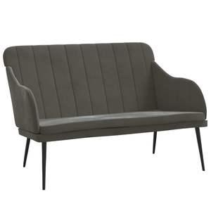Banc en métal avec tissu en velours gris foncé, contreplaqué moyen pour canapés de salon - Product Image 2
