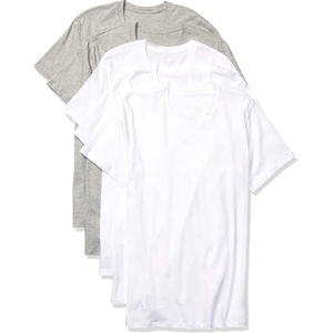 T-shirt de sport imprimé uni en jersey 100 % coton respirant à col en V pour homme, style streetwear, vente en gros, promotionnel - Product Image 3