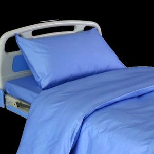 20 Piece Standard Size Hospital Bed <b>Sheet</b> Linen Polyester Cotton <b>Fitted</b> & <b>Flat</b> <b>Sheets</b> for Hospital & Hotel Use - Product Image 1