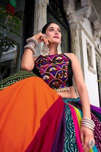 Último Diseño de Lehenga Choli para Navratri, Venta al por Mayor de Trajes Étnicos para Baile Garba, Ropa Festiva India, Chaniya Choli de Algodón al por Mayor - Product Image 5