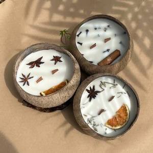 Bougie en Coque de Noix de Coco Écologique de Haute Qualité, Cire de Soja Pure, Aromathérapie, Décoration d'Intérieur, Meilleure Vente, Fourniture en Gros pour l'Exportation - Product Image 3
