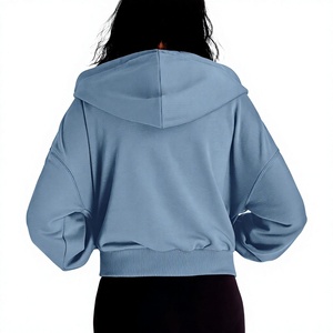 Sudadera Deportiva Beazer para Mujer, Color Sólido, con Cierre, Forrada, Estilo Urbano, Manga Larga, Transpirable, de Algodón Tejido, para Otoño - Product Image 6