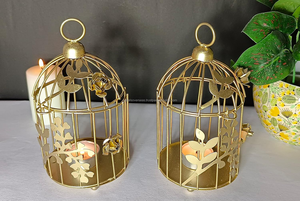 เทียนสไตล์ยุโรปศิลปะพื้นบ้านชุบทองการพิมพ์ดิจิตอลยืนในบ้านห้องนอนห้องนั่งเล่นโลหะที่สวยงามเครื่องประดับทองเหลือง - Product Image 4