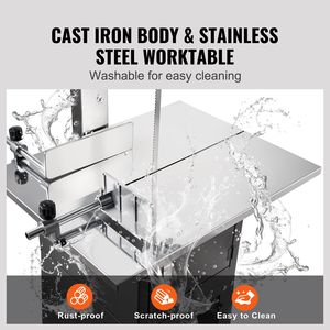 Commercial Electric 550W Stainless Steel <b>Meat</b> Bandsaw 19.1\"x15\" Vertical Bone Sawing <b>Machine</b> 7.09\" Cutting <b>Meat</b> <b>Processing</b> - Product Image 6