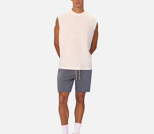 Débardeur tricoté sans manches pour homme, col rond, coupe classique, couleur unie, style décontracté, blanc, prix de gros, coupe décontractée, T-shirt pour homme - Product Image 4