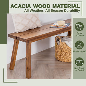 Banc en bois d'acacia conçu pour l'intérieur et l'extérieur, avec une construction solide en acacia et une finition en bois naturel - Product Image 4