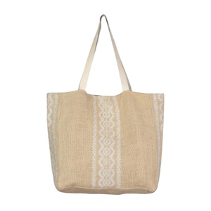 Bolsas de yute biodegradables ecológicas con asa de algodón palmeada Cierre de cremallera Estilo de transporte a mano - Product Image 3