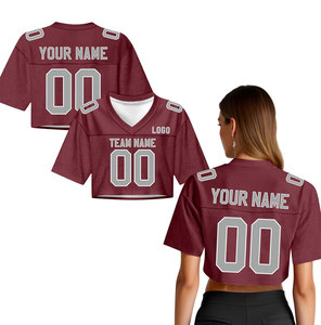 Jersey de Fútbol Americano Personalizado con Cuello en V, Color Morado y Naranja, Sublimado, de Malla Transpirable, Unisex, para Adultos, Manga Corta, Nombre del Equipo, Número 00 - Product Image 2