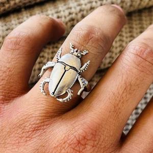 Fashionable Unique Latest Beetle Brass <b>Ring</b> <b>Chunky</b> Silver Plated Antique Insect Vintage <b>Ring</b> Gothic Punk Women Wholesale <b>ring</b> - Product Image 4