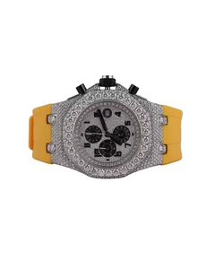 Reloj de Lujo Estilo Hip Hop con Incrustaciones de Diamantes, Caja Cuadrada, Movimiento de Cuarzo ETA, Resistente al Agua 10 Bar, Esfera de 41 mm, Correa de Acero Inoxidable, Moissanita VVS - Product Image 1