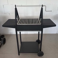 Barbecue portable pliable au charbon de bois pour l'extérieur avec poignée de transport pour le camping en famille