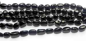 Cuentas sueltas de espinela negra natural en forma de pepita lisa para la fabricación de joyas al por mayor - Product Image 6