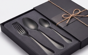 Juego de cubiertos negros de lujo, elegantes cubiertos plateados para mesa de comedor, bodas, fiestas, cocina, hotel, restaurante, decoración de mesa premium - Product Image 5
