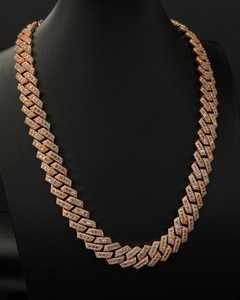 Cadena Cubana de Plata 925 con Moissanita, Chapada en Oro Rosa y Rodio, Estilo Hip Hop Iced Out, Pasa Prueba de Diamantes, Lujo para Boda y Compromiso - Product Image 2