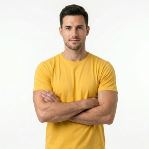Camiseta Casual de Manga Corta con Cuello Redondo y Estampado Animal Personalizado para Hombre, Corte Regular, 100% Algodón Jersey, 200 Gramos, Lisa - Product Image 5