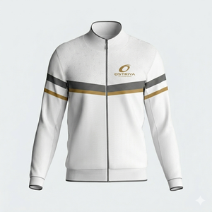 เสื้อแจ็คเก็ตผ้าแคนวาสระบายอากาศได้ดีสำหรับผู้ชาย แบบซิป สไตล์สตรีทแวร์ คอตั้ง โลโก้ด้านหน้า ซับในโพลีเอสเตอร์ ดีไซน์ใหม่ - Product Image 4