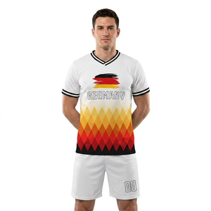 Conjunto de Camiseta de Fútbol de Alemania para Hombre, Manga Corta, Cuello en V, Sublimada, Nombre y Número Personalizados, Uniformes Transpirables de Poliéster para Todas las Temporadas - Product Image 5