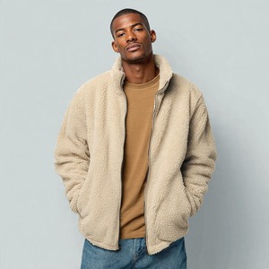 Chaqueta de lana sherpa para hombre hecha a medida, 100% algodón, gruesa, 500GSM, estilo streetwear, con botones, chaqueta de lana para hombre para invierno - Product Image 5