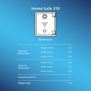 Coffre-fort numérique sans clé Home Safe 370, coffre-fort électronique pour la maison, l'hôtel, en acier, ignifuge, étanche, avec clé de secours - Product Image 4