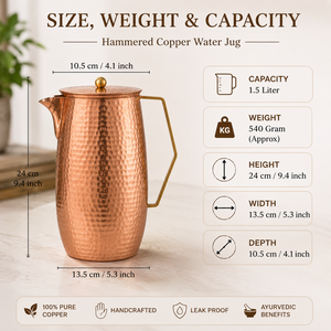 Carafe à eau en laiton faite à la main, pichet décoratif gravé, carafe de service haut de gamme en métal pour la décoration de la maison, des restaurants et des hôtels - Product Image 4