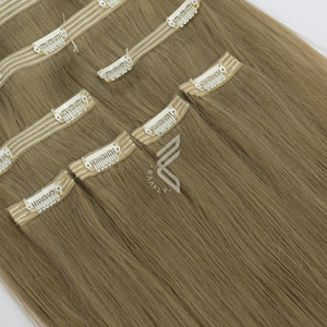 ผมต่อแบบคลิปออนผมมนุษย์แท้สีบลอนด์อ่อนย้อมสีผมจริง - Product Image 2