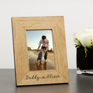 <b>Personalized</b> Wooden Photo <b>Frame</b> Horizontal Tabletop <b>Picture</b> <b>Frame</b> with Wedding Quote and Rose Design - Product Image 3