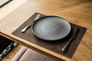 Set de table en cuir véritable, tapis de table de luxe, résistant à la chaleur, imperméable, tapis de table personnalisés pour restaurant, LPM-0001 - Product Image 4